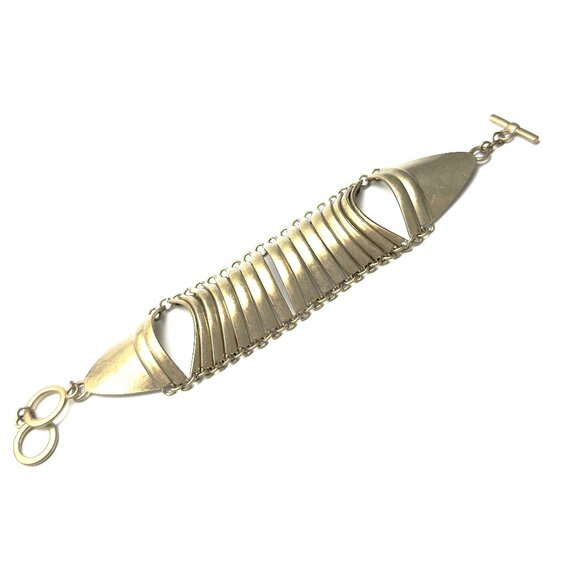 1980s Silver-Plated Articulated "Armadillo" Bracelet — Unique Vintage Find — GUC - Picture 8 of 10